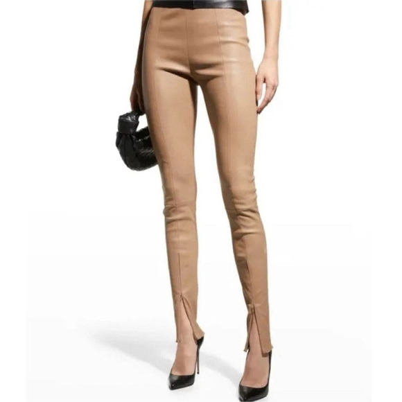 Jason Wu Beige Vegan Leather Skinny Pants - Picture 8 of 9